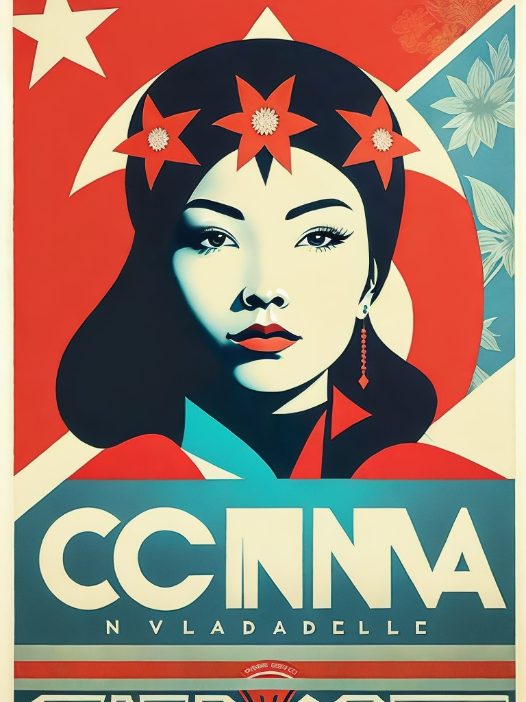 00940-3565916609-a poster of a woman with a flower in her hair and the words china on her forehead by Shepard Fairey.png